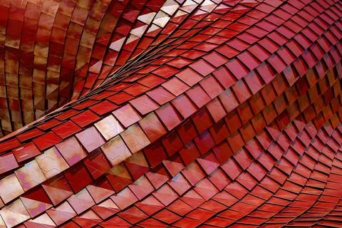 Red roof texture background, abstract wavy design Stock Illustration
