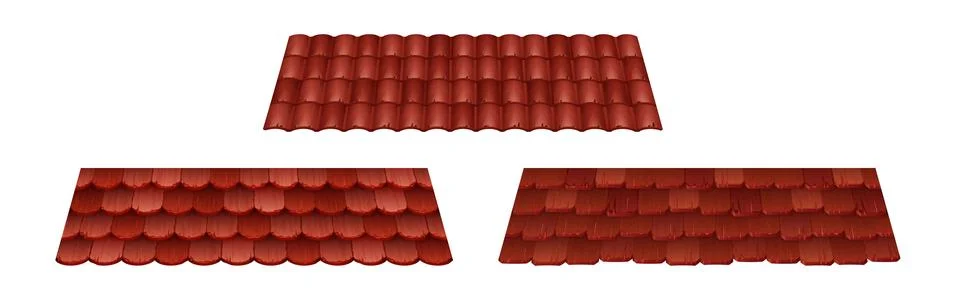 Red roof tile texture pattern for house top vector Stock Illustration