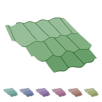 Red roof tile vector cartoon graphic Stock Illustration