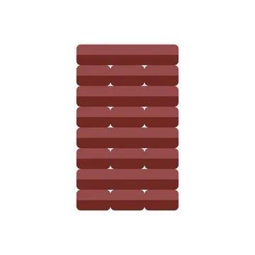 Red roof tiles stack isolated vector illustration Stock Illustration