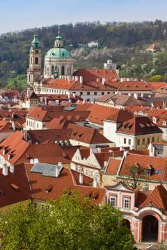 Red roofs in Prague Stock Photos