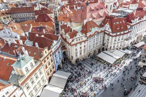 The red roofs of Prague Stock Photos