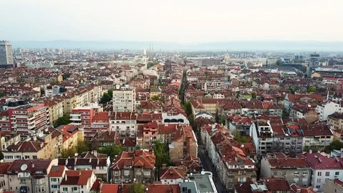 Red roofs of Sofia in Bulgaria 스톡 동영상 94895206