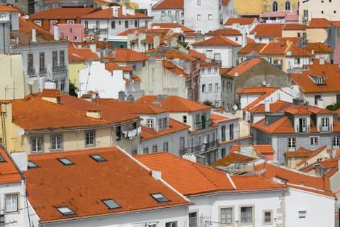 Red Rooftops of Lisbon Stock Photos