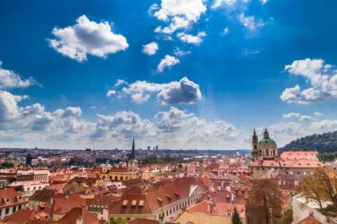 Red rooftops of Prague Stock Photos