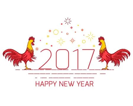 Red rooster card template Stock Illustration