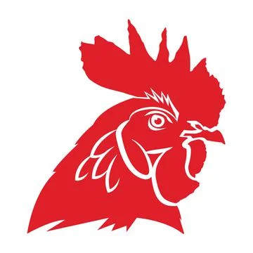 Red Rooster Head Illustration Stock Illustration