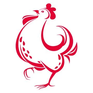 Red rooster Stock Illustration