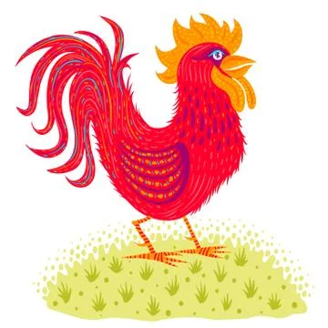 Red rooster Stock Illustration