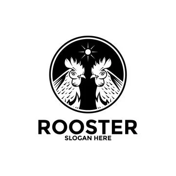 Red Rooster logo design vector template Stock Illustration