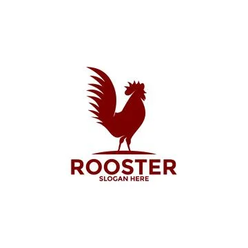 Red Rooster logo design vector template Stock Illustration