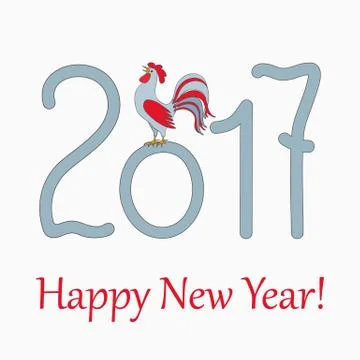 Red rooster for year 2017 Stock Illustration