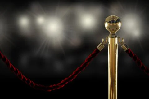 Red rope barrier close-up Stock Illustration
