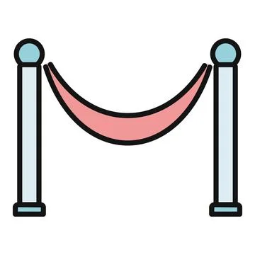 Red rope barrier creating a queue line Stock Illustration