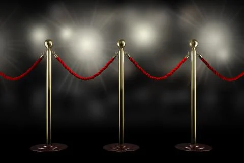 Red rope barrier Stock Illustration