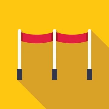 Red rope barrier limiting access with three stanchions 스톡 일러스트