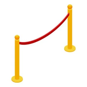 Red rope barrier separating access to important event Stock Illustration