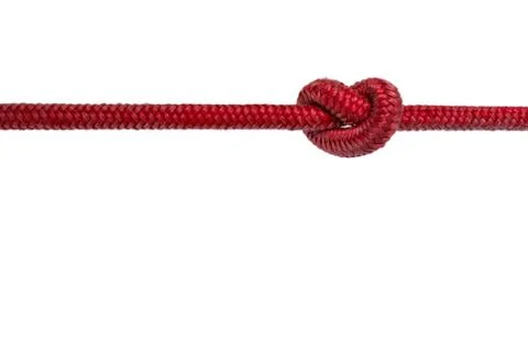 Red rope with knot Stock Photos