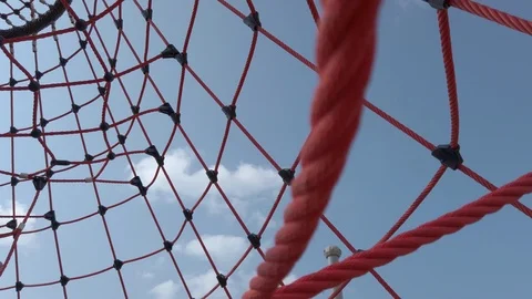 Red ropes web Stock Footage 108848643
