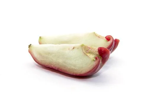 Red rose apple fruit snack sliced Stock Photos