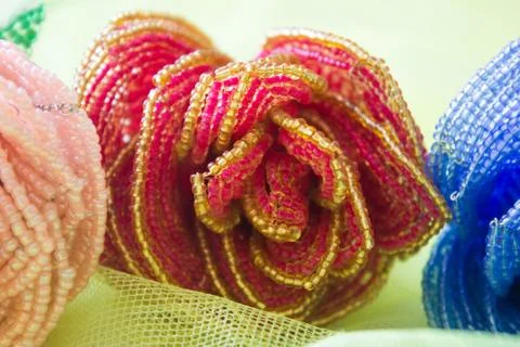 Red rose bead Stock Photos