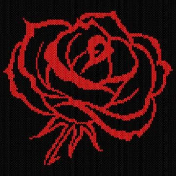 Red Rose on the Black Illustrazione stock