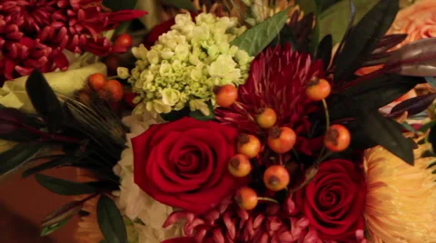 Red Rose Bouquet Stock Footage 60105362
