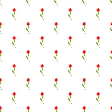 Red rose bud pattern repeating botanical background イラスト素材