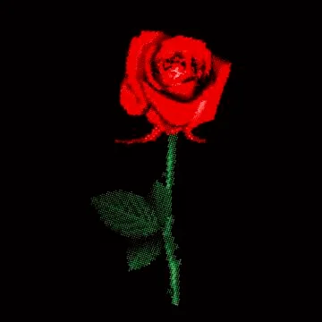 Red Rose with dots, vector Illustrazione stock