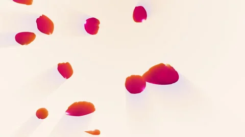 Red Rose Fall loop on Pastel Stock Footage 266397197