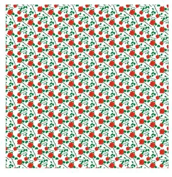 Red rose in flat style. Simple seamless pattern. Stock Illustration