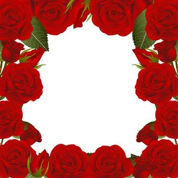 Red Rose Flower Frame Border2 Stock Illustration