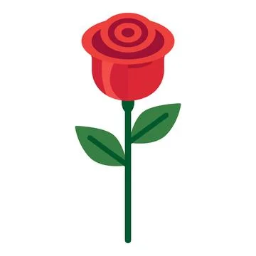 Red rose flower symbol representing love, romance, passion, and valentine's day Stock Illustration
