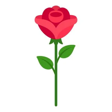 Red rose flower vector illustration representing love, romance, valentine's day Stock Illustration