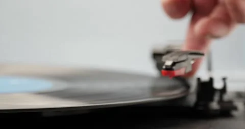 Red rose fly off record player close up music and love Stock Footage 150251438