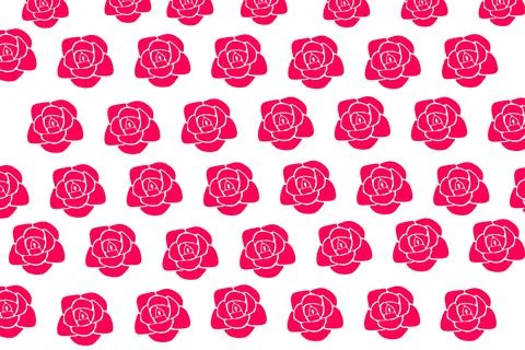 Red Rose Grid Floral Pattern Design Stock Illustration