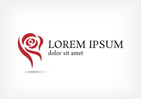 Red rose logo design template Stock Illustration
