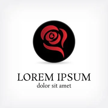 Red rose logo design template Stock Illustration