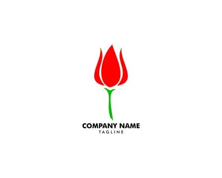Red rose logo template Vector illustration 스톡 일러스트