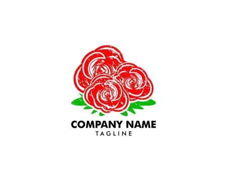 Red rose logo template Vector illustration 스톡 일러스트