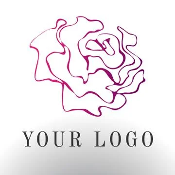 Red rose logo - vector illustration, emblem design on white background Illustrazione stock
