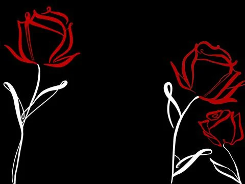 Red Rose One Line Drawing Stock Illustration