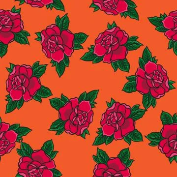Red rose pattern Stock Illustration
