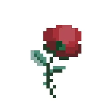 Red rose pattern. Pixel rose flower image. vector illustration. 스톡 일러스트