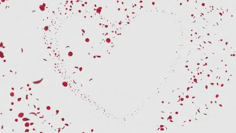 Red Rose Petals Heart Loop Motion Stock Footage 308148197