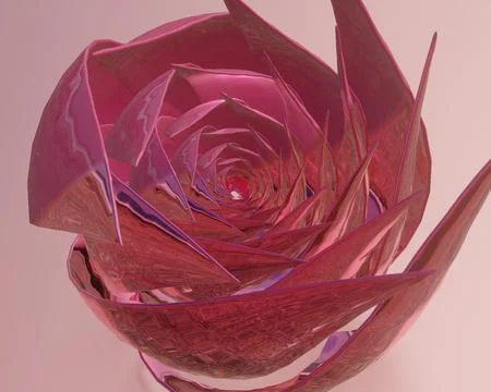 Red rose on pink background. 3d render Stock Illustration