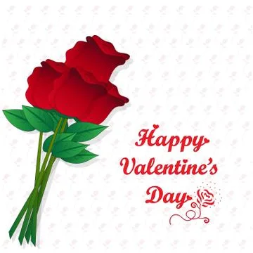 Red rose on rose pattern background Stock Illustration
