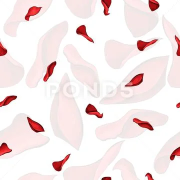 Red rose soft petals elements seamless pattern Stockillustratie
