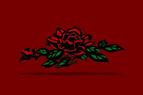 Red rose vector illustration Stock Illustration