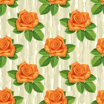 Red rose vector illustration seamless background. 스톡 일러스트
